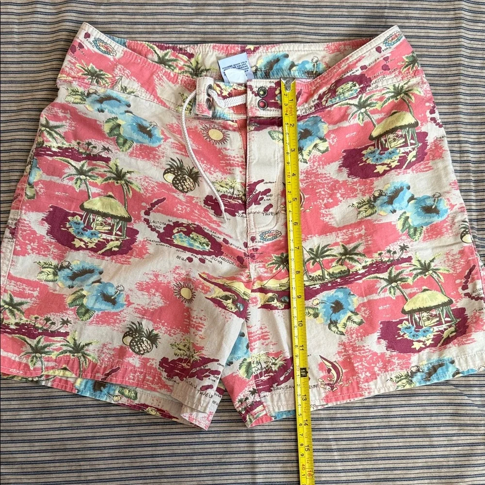 Old Navy Hawaiian Board Shorts Mens Pink Tropical Postcard Print Size 2 - Picture 8 of 10